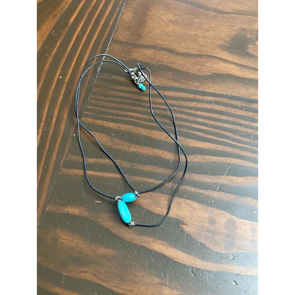 Michele Baratta .925 Sterling Silver Necklace Turquoise Black 18.5 Inches